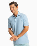 SOUTHERN TIDE BRRR°®-EEZE SHORES STRIPED PERFORMANCE POLO SHIRT - CLASSIC WHITE