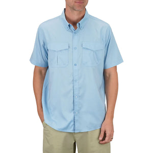 AFTCO MENS RANGLE VENTED SHORT SLEEVE SHIRT - AIRY BLUE