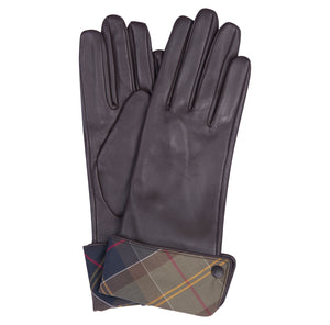 LADIES BARBOUR LADY JANE LEATHER GLOVES -CHOCOLATE