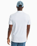 SOUTHERN TIDE DRIVER NEARSHORE STRIPED PERFORMANCE POLO SHIRT - CLASSIC WHITE