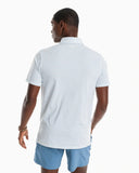 SOUTHERN TIDE BRRR°®-EEZE DUNES STRIPED PERFORMANCE POLO SHIRT - CLASSIC WHITE