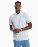 SOUTHERN TIDE BRRR°®-EEZE DUNES STRIPED PERFORMANCE POLO SHIRT - CLASSIC WHITE