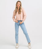 LADIES SOUTHERN SHIRT KNIT POLO SWEATER - FADED CORAL