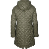 LADIES BARBOUR JENKINS QUILTED HOODED PARKA - OLIVE