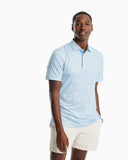 SOUTHERN TIDE DRIVER TIDAL STRIPED PERFORMANCE POLO SHIRT - OCEAN TEAL