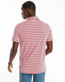 SOUTHERN TIDE BRRR°®-EEZE BASIN STRIPED PERFORMANCE POLO SHIRT - ROUGE RED