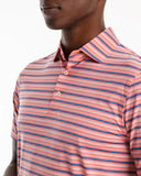 SOUTHERN TIDE BRRR°®-EEZE BASIN STRIPED PERFORMANCE POLO SHIRT - ROUGE RED