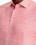 SOUTHERN TIDE DRIVER TIDAL STRIPED PERFORMANCE POLO SHIRT - ROUGE RED
