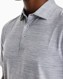 SOUTHERN TIDE DRIVER TIDAL STRIPED PERFORMANCE POLO SHIRT - STEEL GREY
