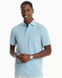 SOUTHERN TIDE BRRR°®-EEZE SHORES STRIPED PERFORMANCE POLO SHIRT - TURQUOISE