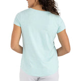 LADIES FREE FLY BAMBOO CURRENT TEE - HEATHER TIDE POOL