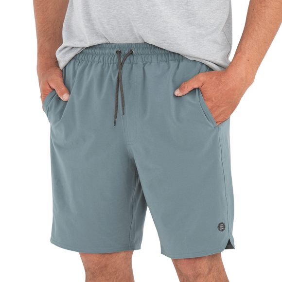 FREE FLY MENS LINED SWELL SHORT 8IN - BLUE CURRENT
