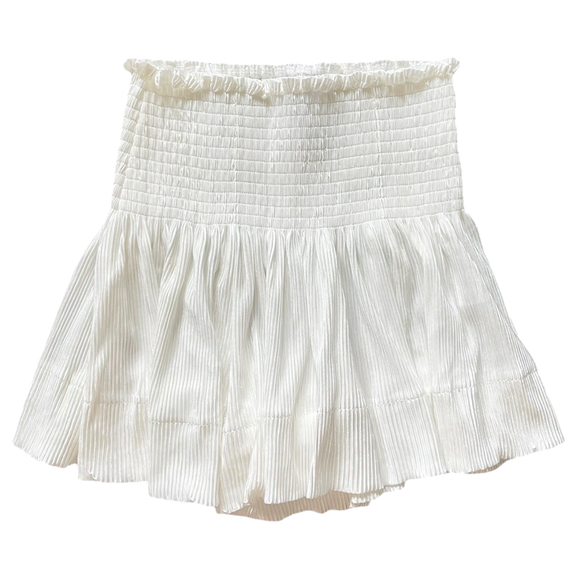 QUEEN OF SPARKLES- WHITE PLEAT SWING SHORT