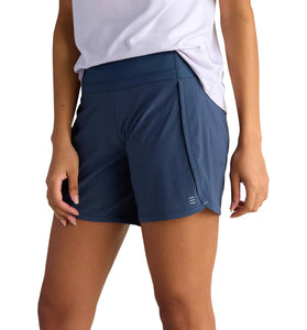 LADIES FREE FLY BAMBOO LINED BREEZE SHORT 4IN - BLUE DUSK